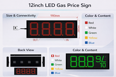 gas price signs12 Inch LED Display