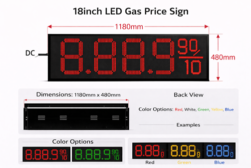 gas price signs18 Inch Highway Grade LED Display